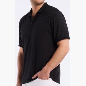 Robert Graham Black Short Sleeve Polo Shirt Size XXL